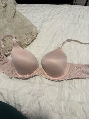 aerie Pale Pink Lace-Trim T-Shirt Bra